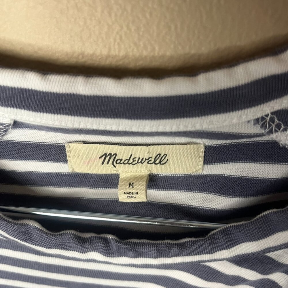 MADEWELL Striped structured Muscle Tee. Size M. Cotton blend - Picture 4 of 6